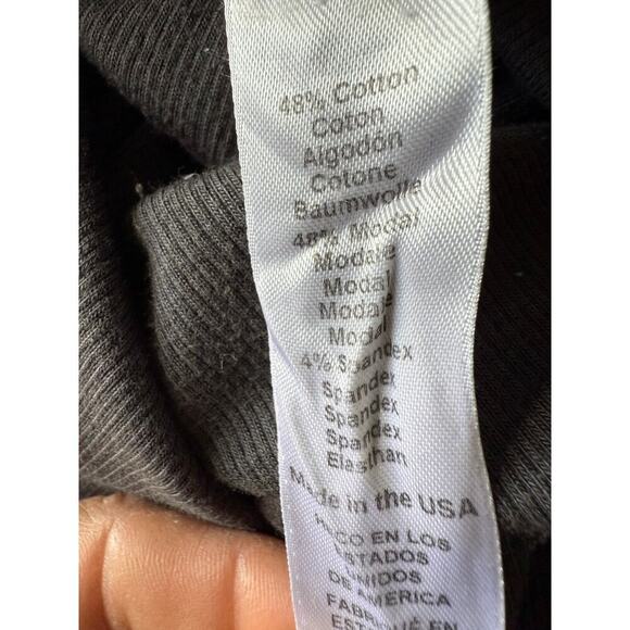 Michael Stars Wren Ruched Side Ribbed Midi Dress Large Dark Gray - Picture 8 of 8